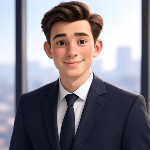 Alloy, a young man in a business suit
